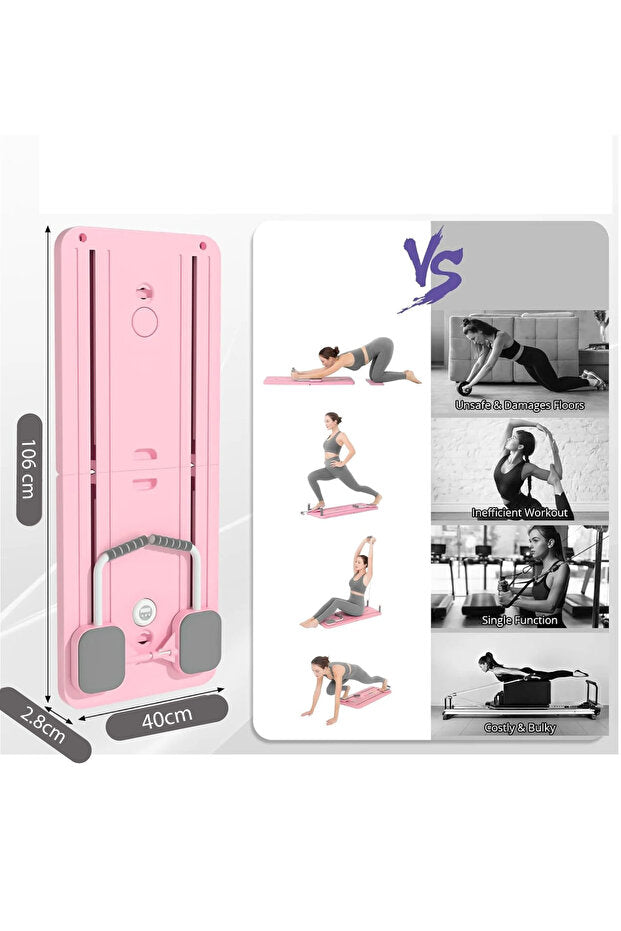 Verafit™ Pilates Aleti - Zamanlayıcılı, Direnç Bantlı Çok Amaçlı Egzersiz Tahtası